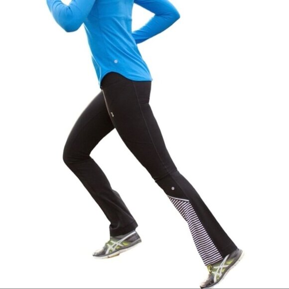 Lululemon Run: Ice Queen PantBlack / Classic Stripe Black White / Black size 4 - Picture 4 of 16